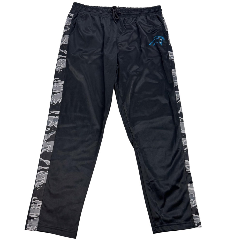Carolina Panthers Pants Mens XL Black Camo Stripe Football NFL Team Apparel Gym
